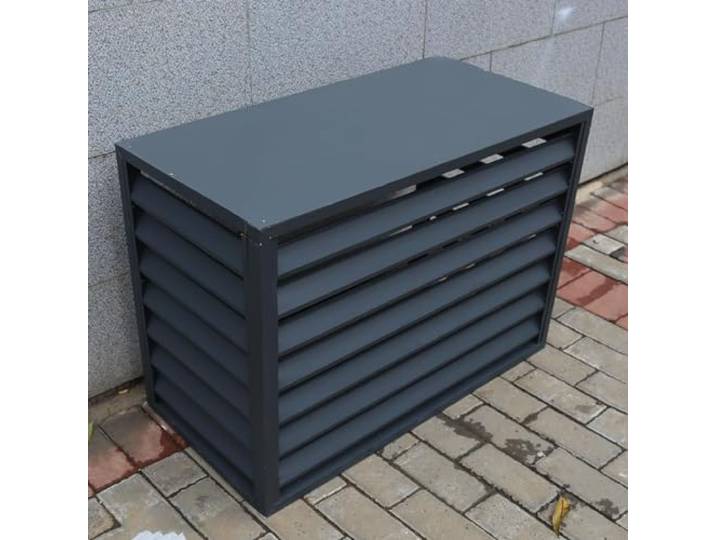 GODFSAHG Sichtschutzzaun für Klimaanlagen, Klimaanlagen-Abdeckungen aus Aluminium, freistehender Raumteiler mit Lamellen und Einer oberen Abdeckung. Zum Schutz draußen, um die Klimaanlage z