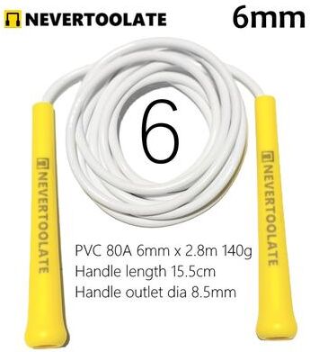 On Spot Shop PVC Skip Rope Middle Long Handle, Durable Jump Rope For Exercise, Gym, Speed, Endurance & Weight Loss yellow