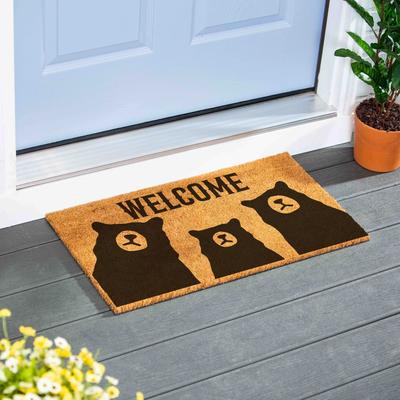 Evergreen "Bear Trio Coir Door Mat, ""Welcome"", 28"" x 16"" - 28"" x 16"""