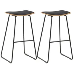 vidaXL Barhocker 2 Stk. Schwarz Kunstleder