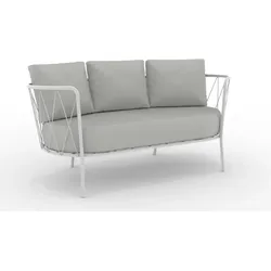 Daisy bequemes 2-Sitzer Loungesofa Outdoor matt weiß grau-grigio