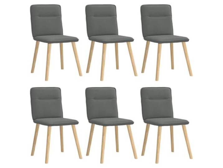 KLGBNCVE Esszimmerstühle 6 STK Dunkelgrau Stoff Stoff atmungsaktiv langlebig, Metall Holz Gestell, dicker Schaumstoff, Esszimmer Wohnzimmer Gästezimmer