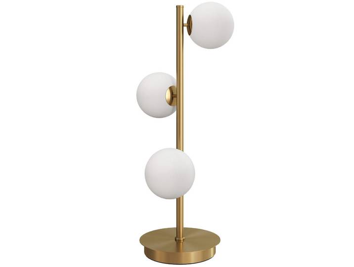 Homcom Tischlampe mit 3 Kugelschirmen G9-Fassungen Messing, Messingfarben, Metall, 24x53x24 cm, Lampen & Leuchten, Innenbeleuchtung, Tischlampen