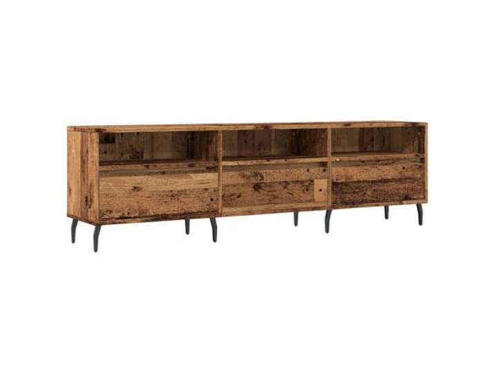Roanoer TV-Schrank Altholz-Optik 150x30x44,5 cm Lowboard Praktisches TV-Möbel mit 6 Fächern und stabiler Eisenkonstruktion für Wohnzimmer und Schlafzimmer.