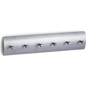 Zeller Schlüsselbrett 13886, Schlüsselbord, silber, Edelstahl/Aluminium, mit 6 Haken, 34 x 7cm