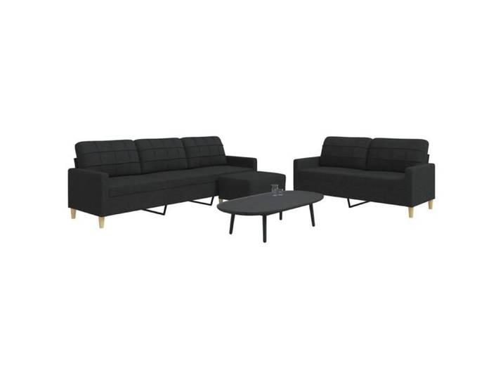 Ensemble de canapés Repose-Pied Noir en Tissu Modèle 9