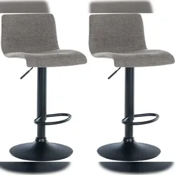 CLP 2er Set Barhocker Branford hellgrau/Stoff
