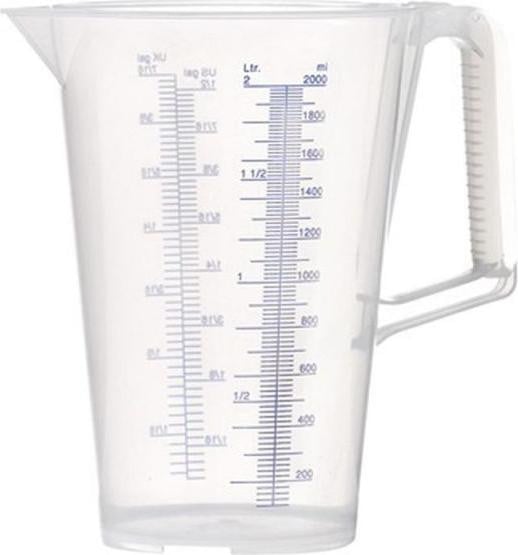 Pressol Maatbeker 2 liter blauw met bedrukte schaalverdeling