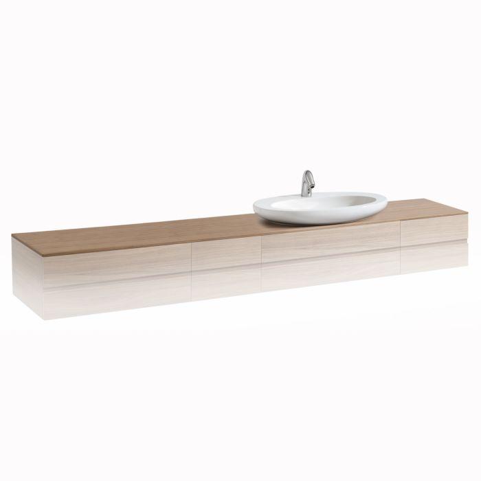 LAUFEN Alessi One Möbeldeckplatte H4246030976301 2400x12x500mm, Ausschnitt rechts, Noce Canaletto