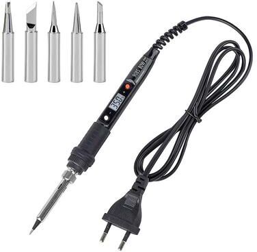 Uplifted Goods Digital Adjustable Temperature Soldering Iron With LCD Display white 800w 220v us Plug