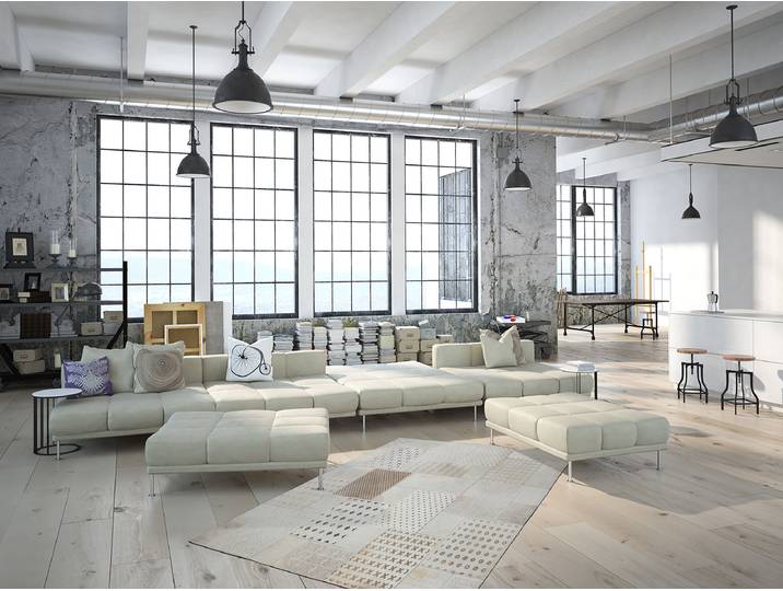 Tapis à poils courts Gleam 560 Blanc/Blanc 120 x 170cm Cuir