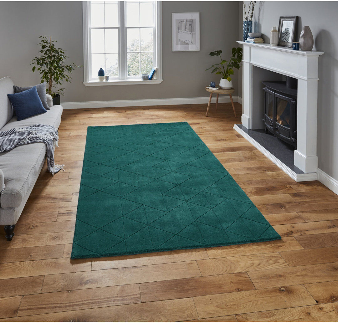 Ebern Designs Labors area rug Hand Tufted Rectangle Jewel Green Jewel Green Rectangle 150 x 230cm
