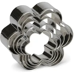 Patisse Keksausstecher Blumen-Set 5-teilig, Ausstechformen, Silber