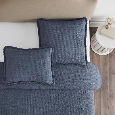 Hazael Waffle Sham - Indigo Standard - Ballard Designs