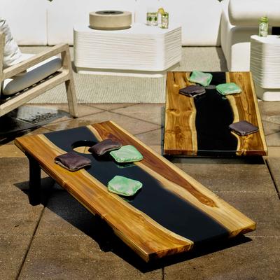 Uttermost Clearwood Black Cornhole Game (Set of 2)