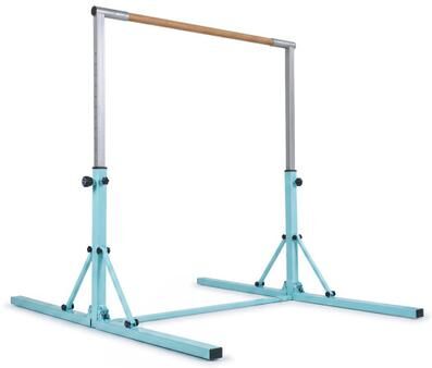 Costway Foldable Gymnastics Bar for Kids with 3-Level Adjustable Heights-Green
