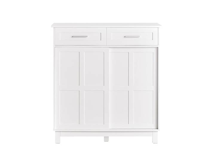 Armoire  à chaussures avec 2 tiroirs et 2 portes effet bois blanc