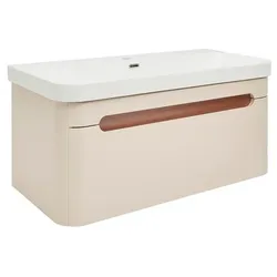SAT Fusion Waschtisch mit Unterschrank 97,5x43x45 cm Sandbeige matt SATFUSION100BEMW