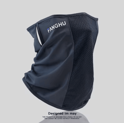 Inspire Picks Breathable Sun Protection Face Mask Anti UV Mesh Neck Gaiter With Elastic Ear Loops dark Blue