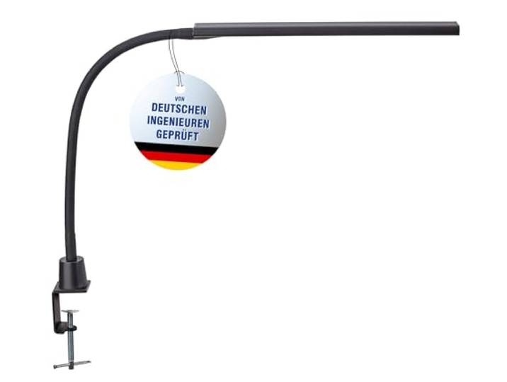 MAUL LED Tischlampe schwarz MAULpirro dimmbar mit Klemmfuß fürs Büro
