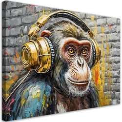 WANDBILD affe dj musik