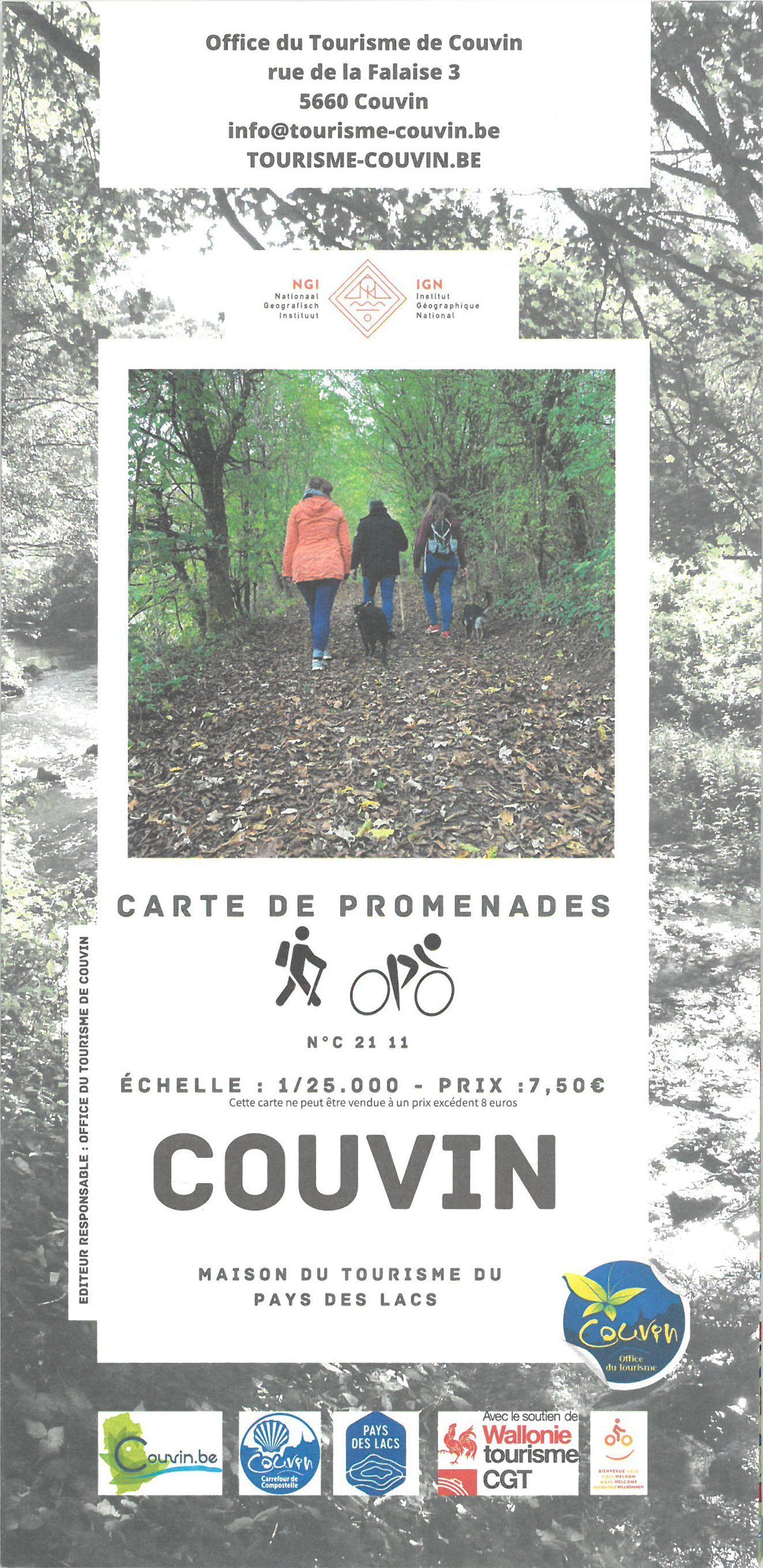 IGN Belgique Carte de promenades - Couvin (Belgique)   NGI