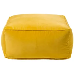 SITZPOUF senfgelb mit Samt-Bezug, 60/60/27 cm