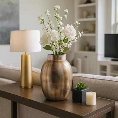Sagebrook Home Decorative Vase - Silver Metal Antique Finish, 18 in.