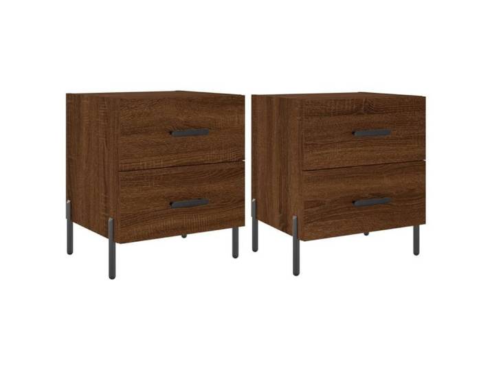 NOUVEAU Commode Chambre - Lot de 2 Tables de chevet - design classique - chêne marron - 40x35x47 5cm 55620