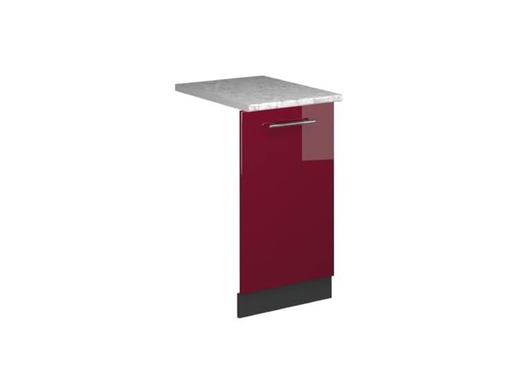 Vicco Geschirrspülblende Fame-Line, Bordeaux Hochglanz, 45 cm MDF-Front · Arbeitsplatte Marmor · Passend zur Küchenfront · Metallgriffe · Einfache Integration