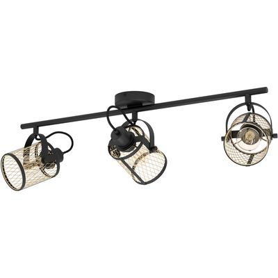 EGLO Deckenspot "DELLOW Spotlampe - Stahl - E27 - 3X40W - IP20", schwarz, 3, H: 21cm, 1 Stk., Leuchten, Deckenlampe, Deckenstrahler, Strahler, L83 x B18 x H21 cm, Deckenspot