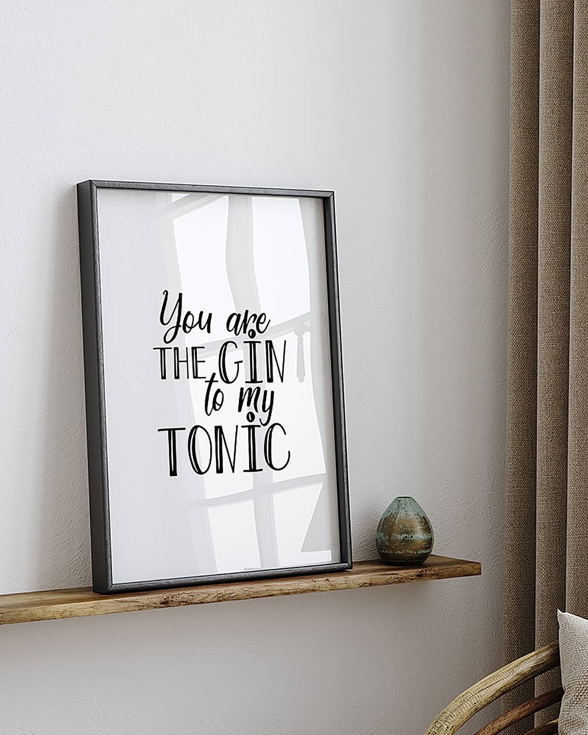 home24 The Gin To My Tonic Lijst - Beukenhout - Multicolour - 32 x 42 cm