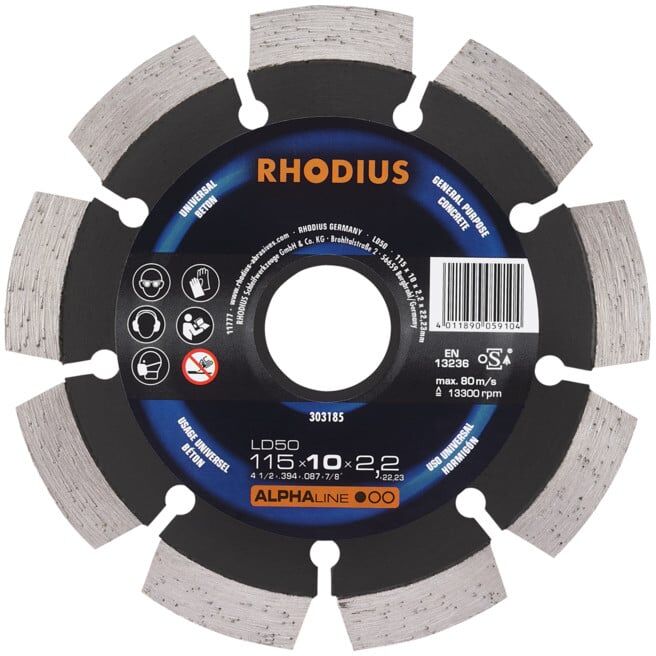 Disque de tronçonnage diamant Rhodius LD50 (303185)