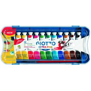 GIOTTO-Fila Temperafarben F30410000 Extra Fine, 12 Farben, feinpigmentiert, in Tuben, 12x 12 ml