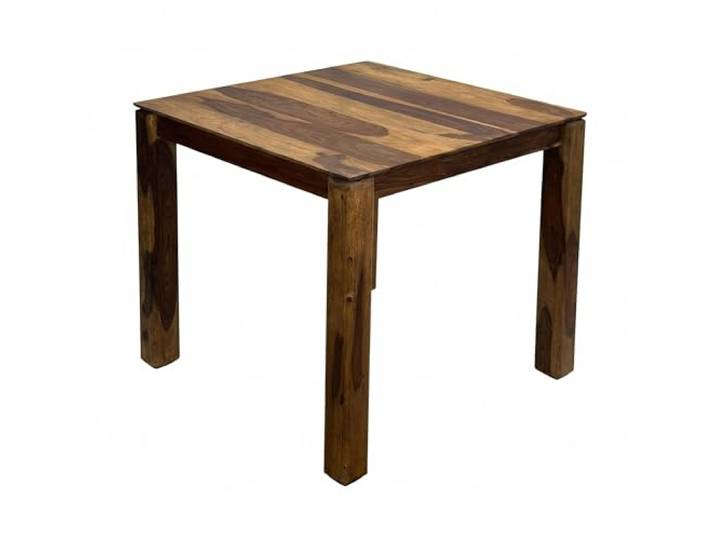 Wohnling Esstisch 80x80x75 cm Sheesham Massivholz Dunkelbraun Modern Esszimmertisch quadratisch für 4 Personen, Küchentisch massiv kompakt, handgefertigtes Unikat, Holztisch