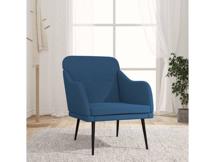vidaXL Sessel, Sessel Blau 63x76x80 cm Stoff