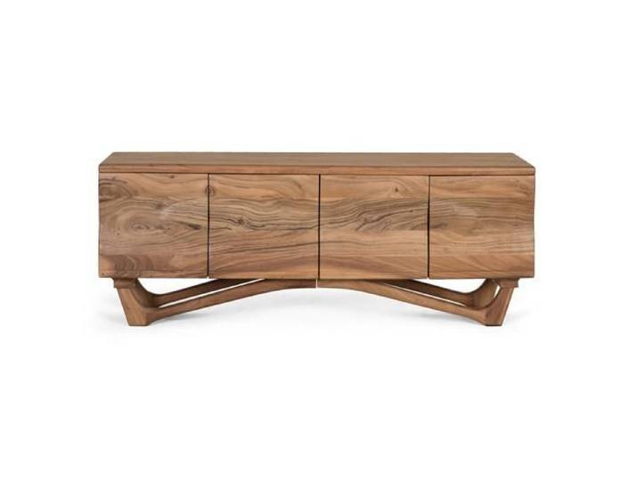 Meuble TV - Artisanat Indien - Acajou - 170 cm - 4 Portes - Bois Massif