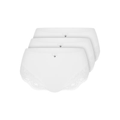 Panty SASSA "3er Pack Panty BEAUTIFUL ROSE", Damen, Gr. 38, 3 Stk., Mikrofaser, weiß, Mikrofaser, , figurbetont, Unterhosen Panty