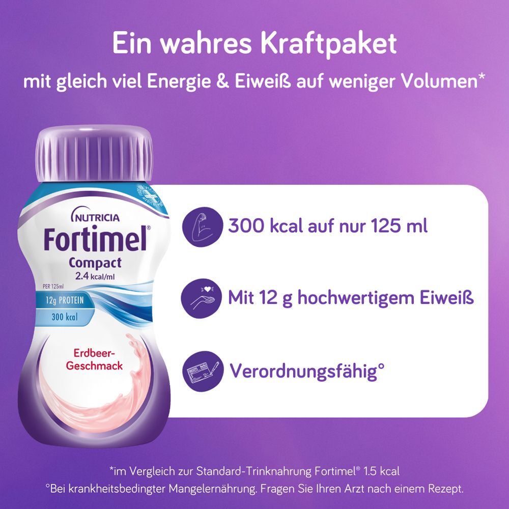 Fortimel Compact 2.4 Erdbeergeschmack 4x125 ml Flüssigkeit