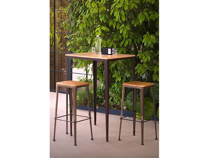 TABLE HAUTE INDUSTRIELLE BOIS ET MÉTAL BOLONIA