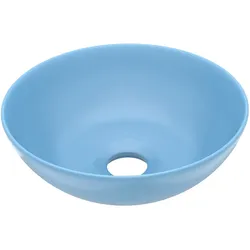 vidaXL Waschbecken Keramik Hellblau Rund