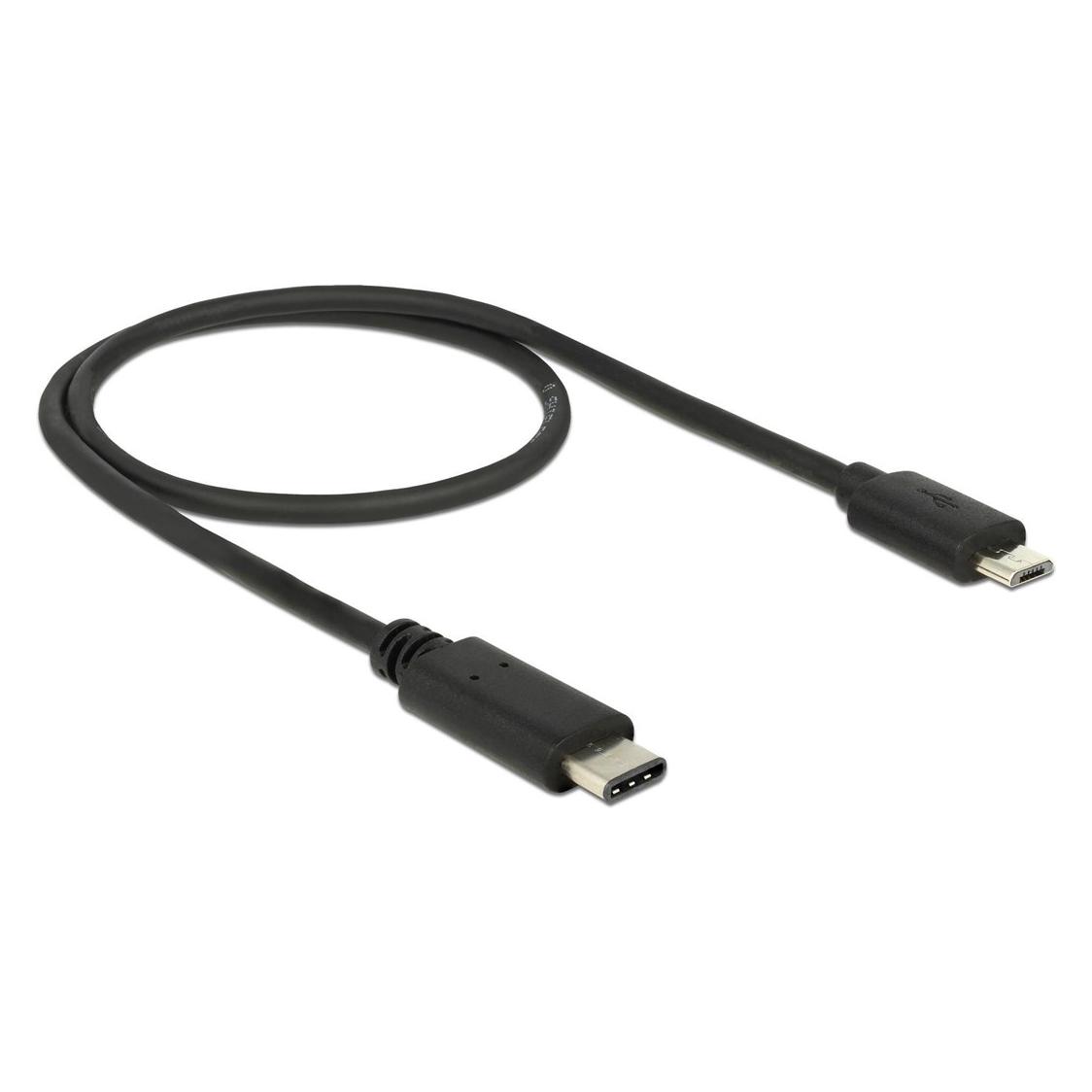 Delock USB-Kabel Typ-C auf MicroB (0.50 m, USB 2.0) (83333)