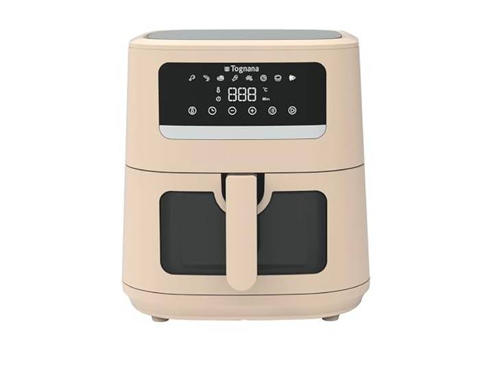 Tognana, Luftfritteuse 8L, Doppelwiderstand, Digitalanzeige, Timer, 80-200°C, Fenster, 2000W, Champagner