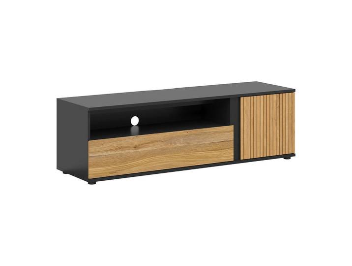 Petits-meubles Tv-Möbel Pia Holz, Braun, Holzwerkstoff, 1 Schubladen, 155x47x45 cm, Wohnzimmer, TV Möbel, TV-Zubehör