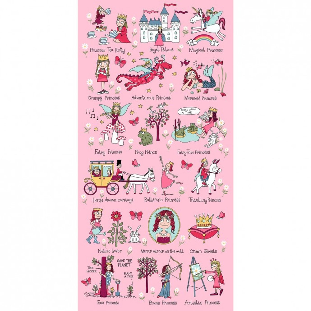 Tyrrell Katz Strandlaken Prinses Handdoek voor kinderen, Breedte: 140 cm, Hoogte: 70 cm