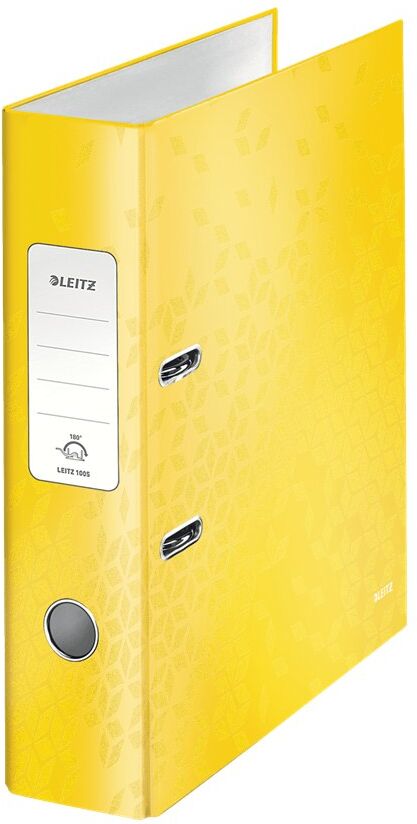 Leitz WOW 180° Lever Arch File A4 80mm Laminated (Pack of 10) - Yellow