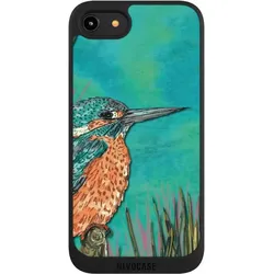 Nivocase Handyhülle für Apple iPhone 7 Hülle NIVOpure Case Schwarz Malerei Tiere Vogel (Apple iPhone 7), Smartphone Hülle, Schwarz