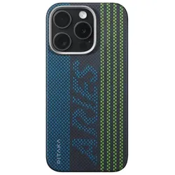 Pitaka x Aries Tactile Woven Schutzhülle für Apple iPhone 16 Pro Kreditkarte (Apple iPhone 16 Pro), Smartphone Hülle, Grün, Schwarz