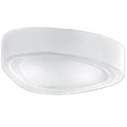 Weiße Glas-Deckenleuchte 10S46470 mit 2xE27-Fassungen, modernes und elegantes Design für die Innenbeleuchtung, Maße 35x28x9 cm - Perenz