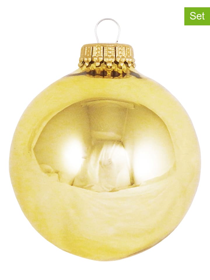 Krebs Glas Lauscha Christbaumkugeln in Gold - 4 Stück - onesize